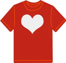 Red T-shirt with heart vector image