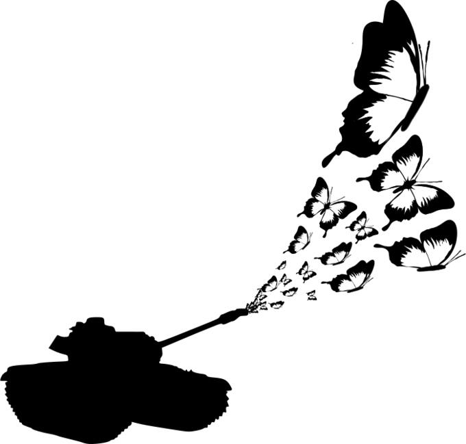Butterfly tank vector clip art