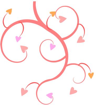 Branch of hearts vector drawing
