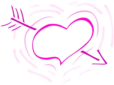 Heart and arrow vector graphics