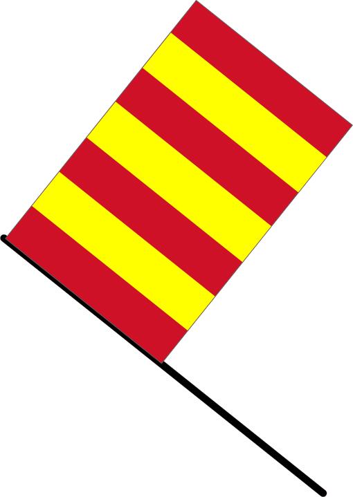 Yellow and red striped flag vector clip art