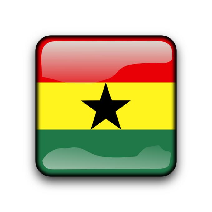 Ghana country flag button