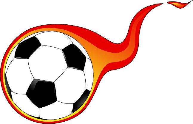 Vector graphics of flaming soccer ball