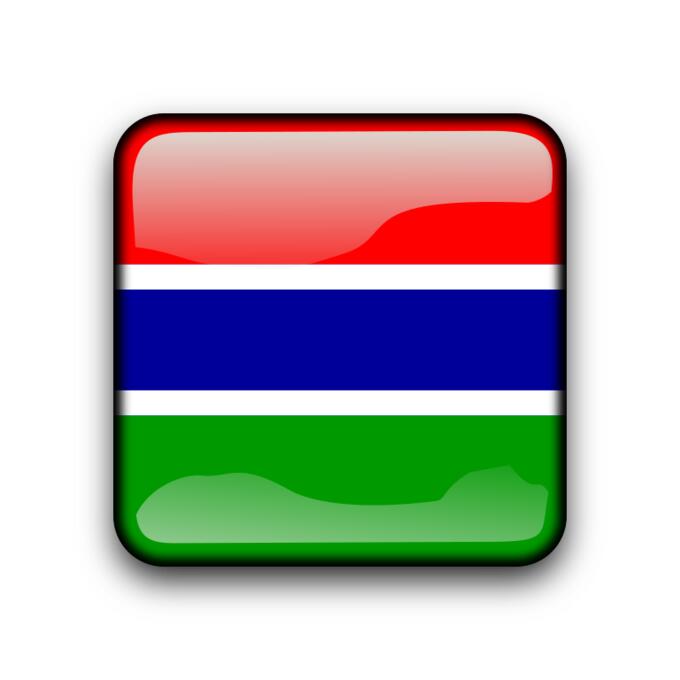 Gambia country flag button