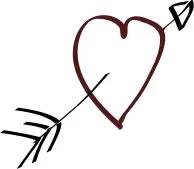 Heart and arrow vector graphics