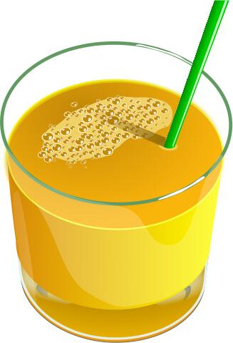 Vector image of glass of juice