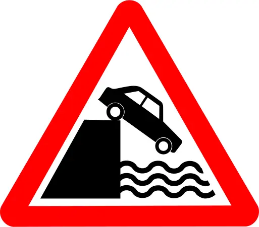 River bank vector road sign