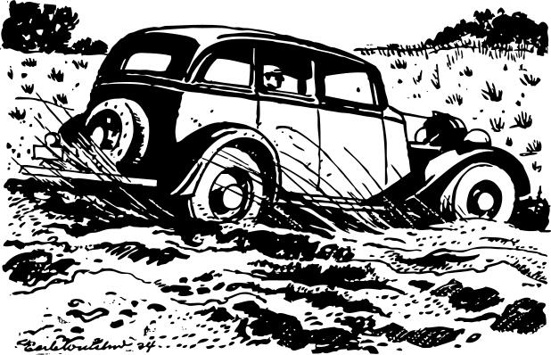Vector image of car in desert