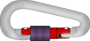 Vector clip art image of carabiner