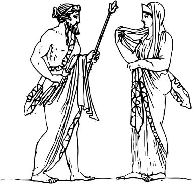 Vector illustration of Zeus and Hera