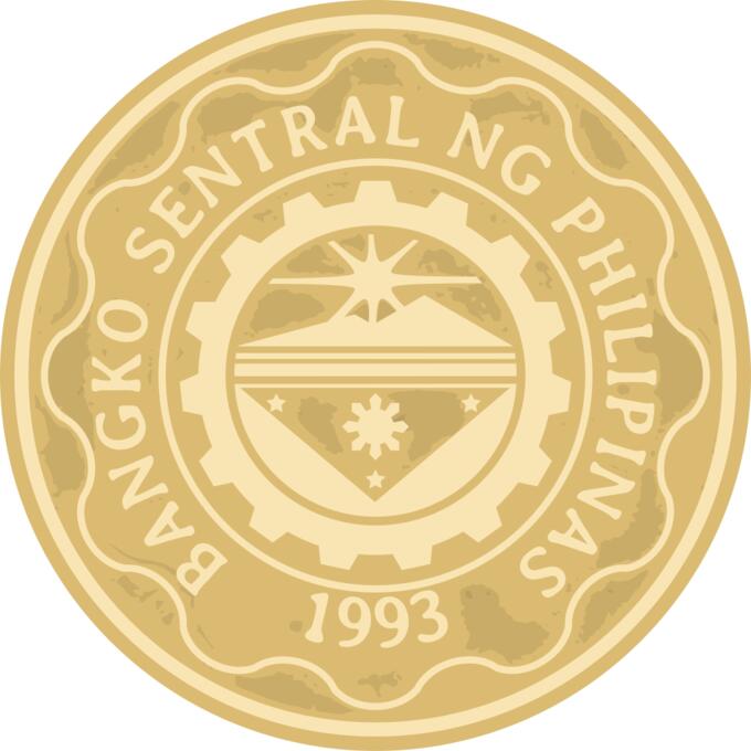 5 peso coin vector