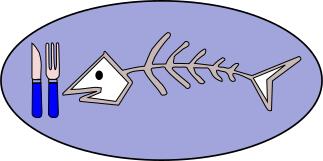 Vector image of fish bone on plate