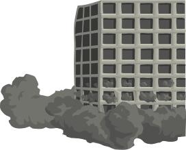 Vector image of building demolition