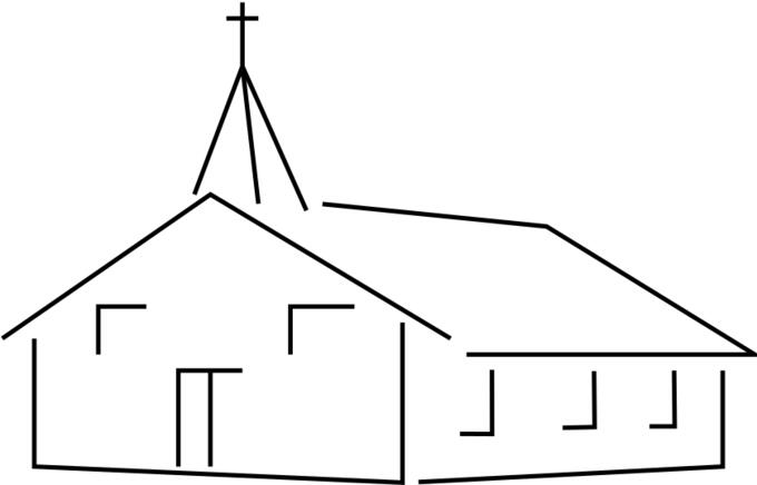 Simple vector drawing of church