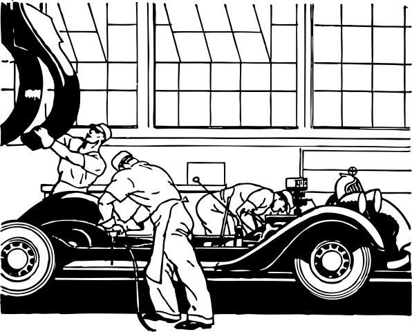 Car factory vector graphics