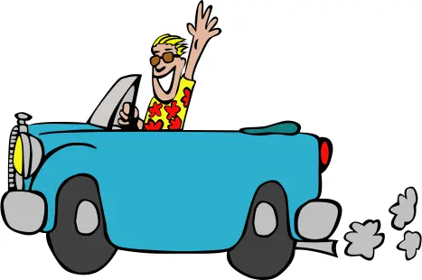 Driving a car illustration