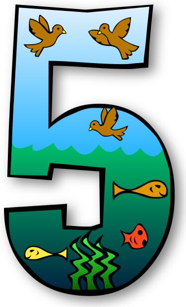 Colorful number 5 vector image
