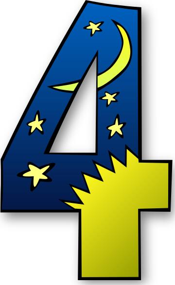 Colorful number 4 vector