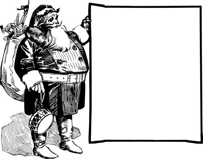 Fat Santa with a Frame Vector