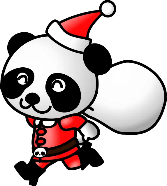 Panda in Santa Claus suit vector
