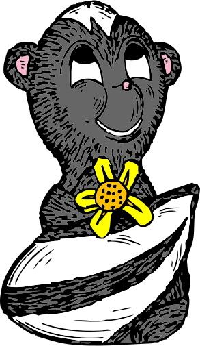 Skunk with a flower vector