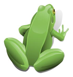 Green sitting frog vector