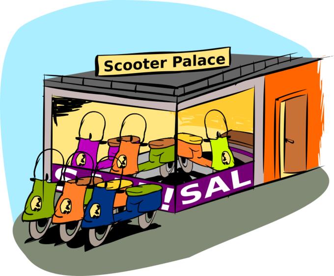 Scooter shop vector