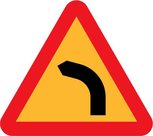 Dangerous bend, bend to left
