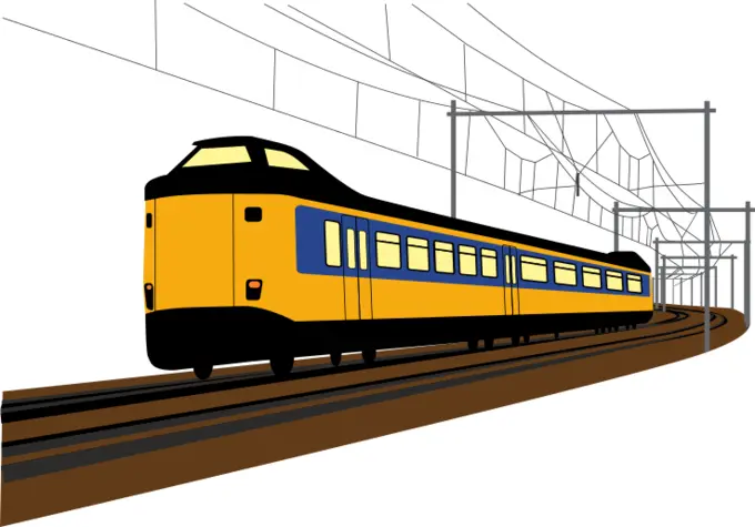 Yellow train vector graphics