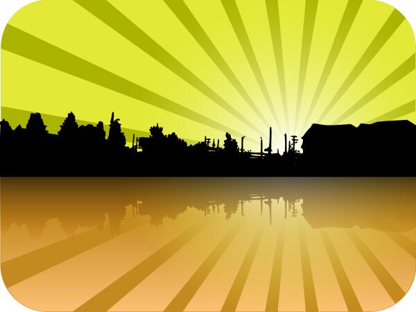 Houses on the horizon vector
