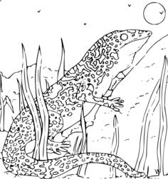 Coloring Book Monitor Gecko