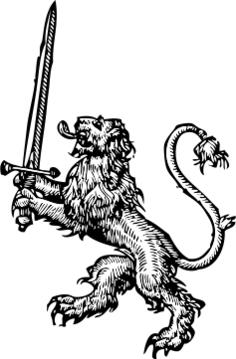 lion with sword