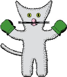 kitten with mittens