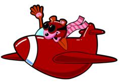 Cartoon Animal In Airplane