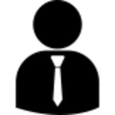 Business person silhouette wearing tie
