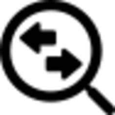 Magnifying glass with two way arrows