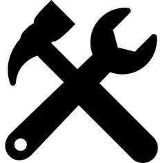 Tools cross settings symbol for interface