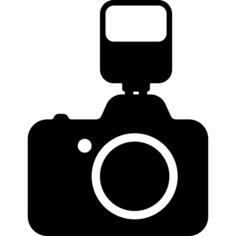 Photo camera with a flash