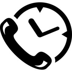 Phone auricular and clock delivery symbol