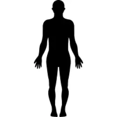 Standing human body silhouette