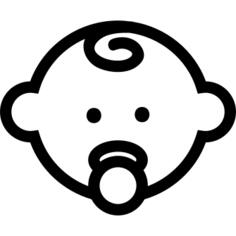 Baby head outline with pacifier