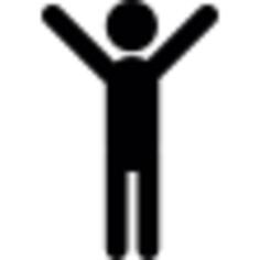 Man standing with arms up