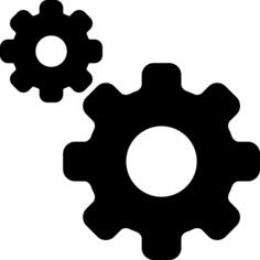 Two cogwheels configuration interface symbol