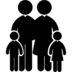 Family of four with two minors and two adults