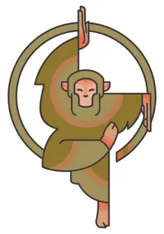 Stylized cartoon monkey