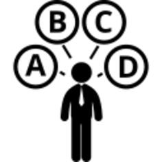 Businessman options to choose