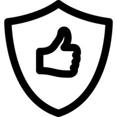 屏蔽与拇指向上