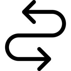 Curved arrow