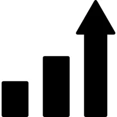 Ascending bars graphic with up arrow
