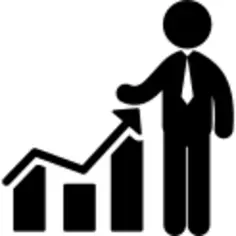Ascending graphic of a businessman